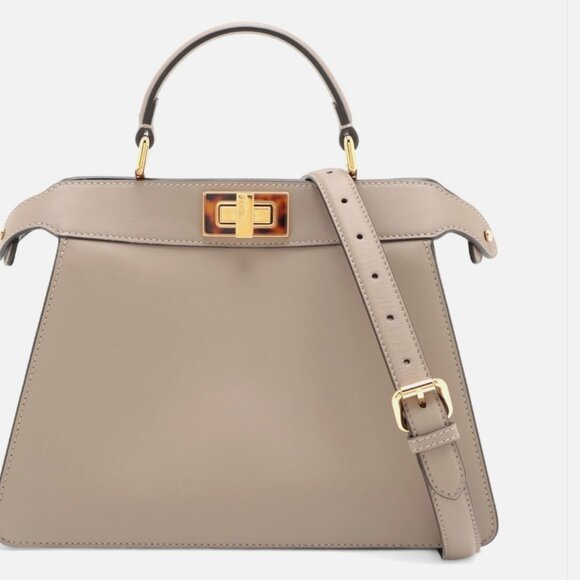 Fendi Handbags - Like new original Fendi Peekaboo Iseeu iconic medium dove grey / taupe / greige